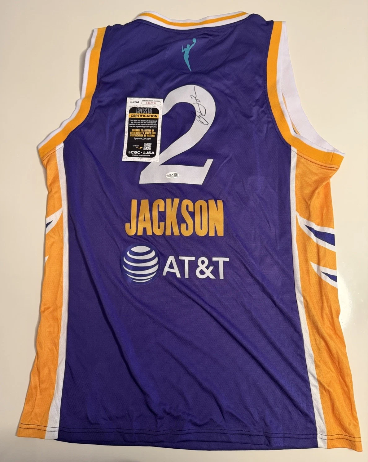 Rickea Jackson Los Angeles Sparks Autographed Jersey JSA COA