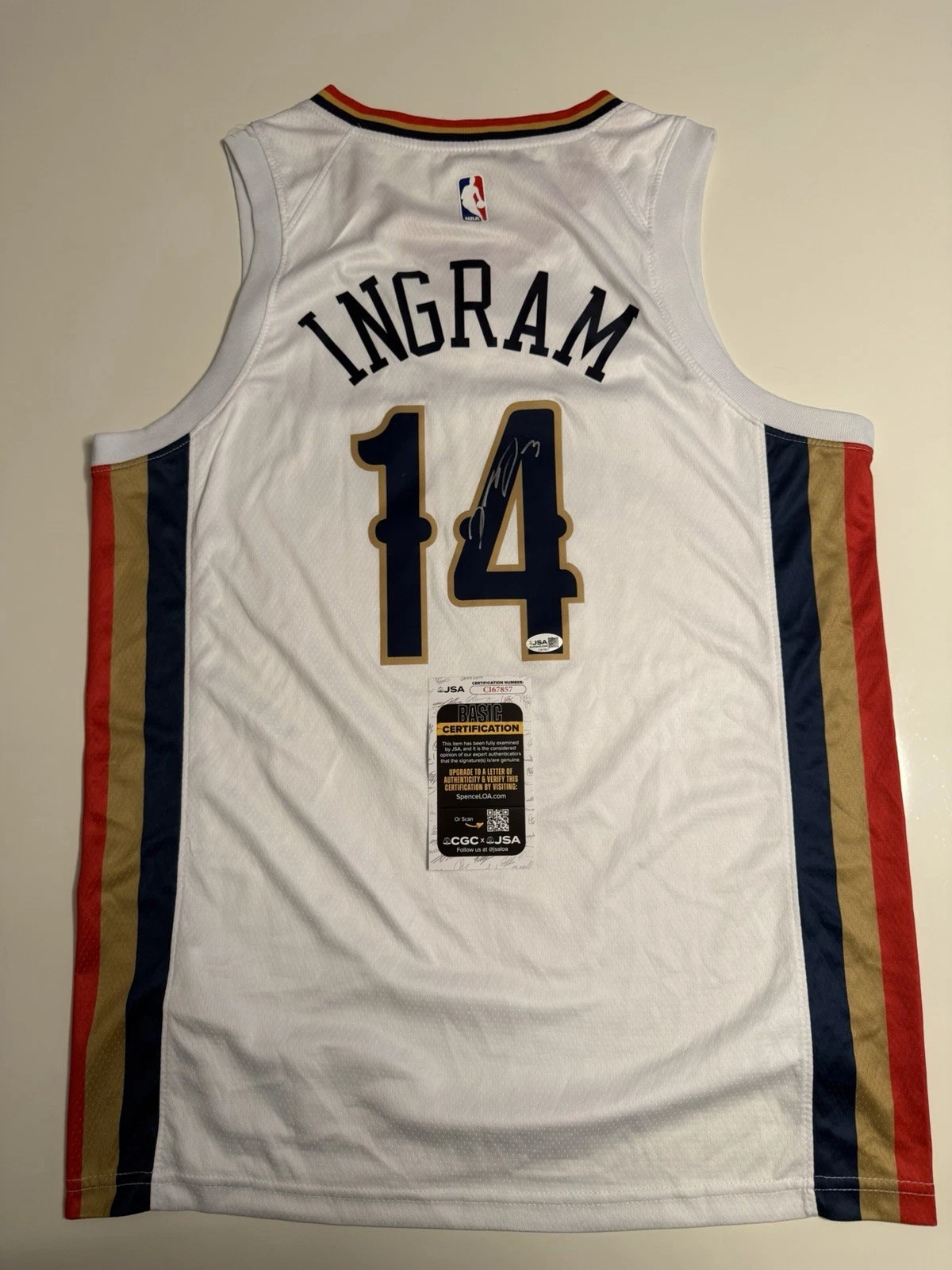 Brandon Ingram New Orleans Pelicans Autographed Jersey JSA COA