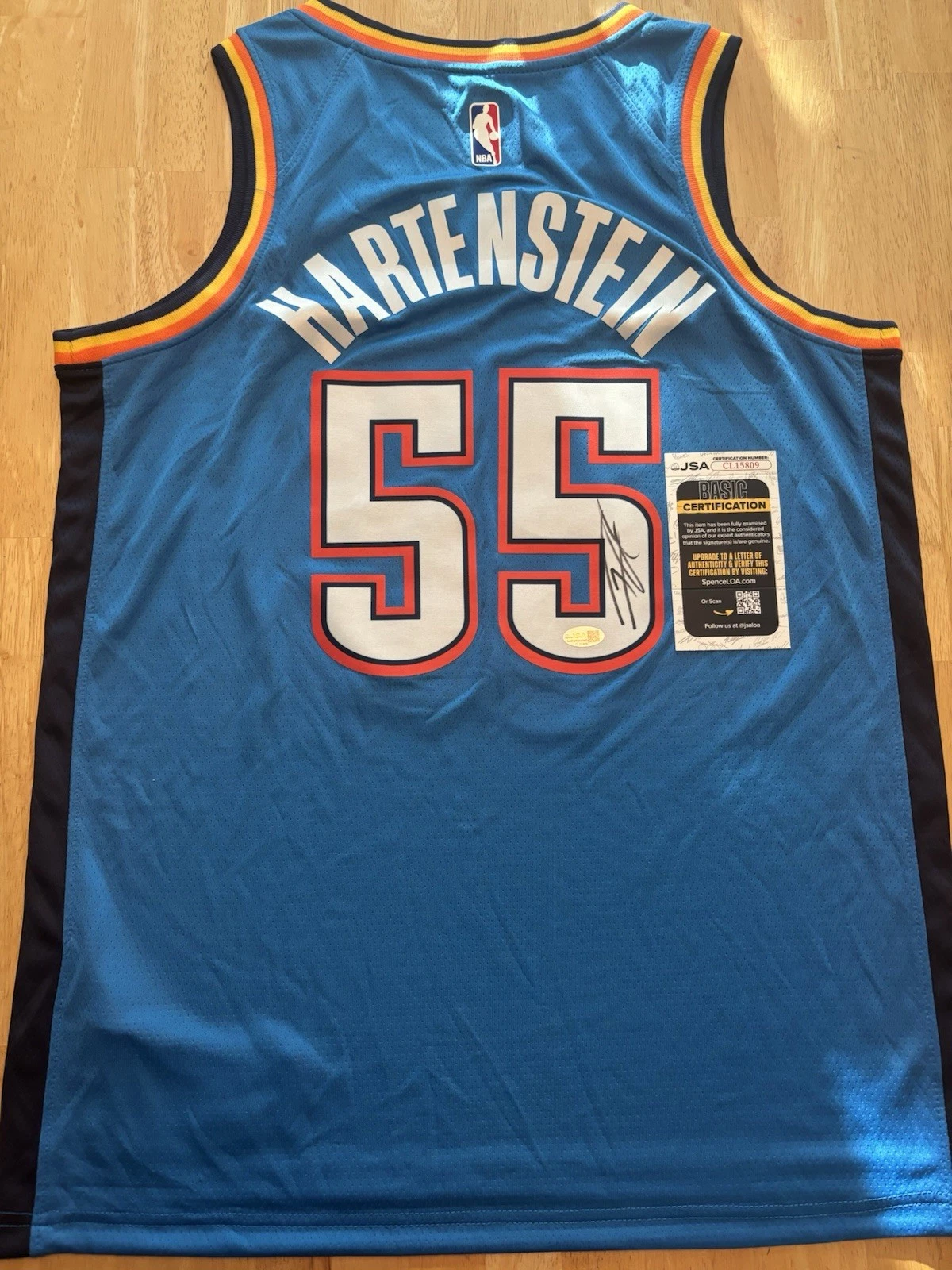 Isaiah Hartenstein Signed Autographed Oklahoma City Thunder Jersey Jsa Coa