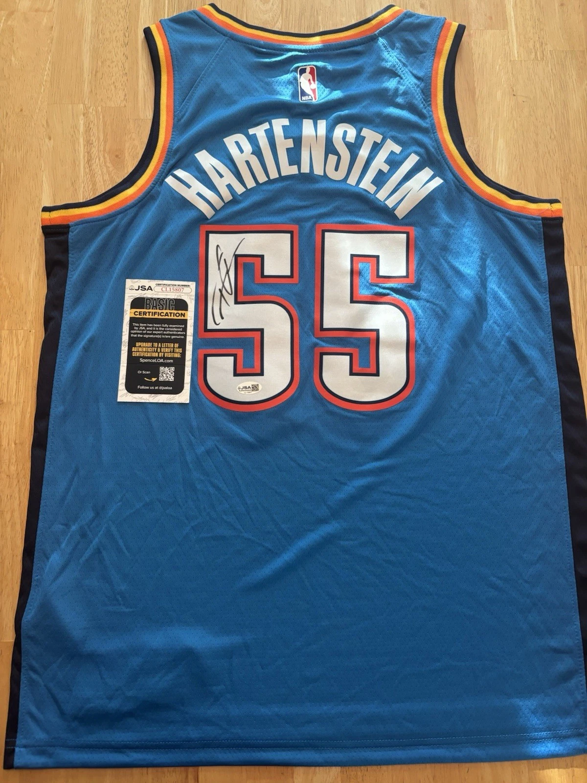 Isaiah Hartenstein Signed Autographed Oklahoma City Thunder Jersey Jsa Coa