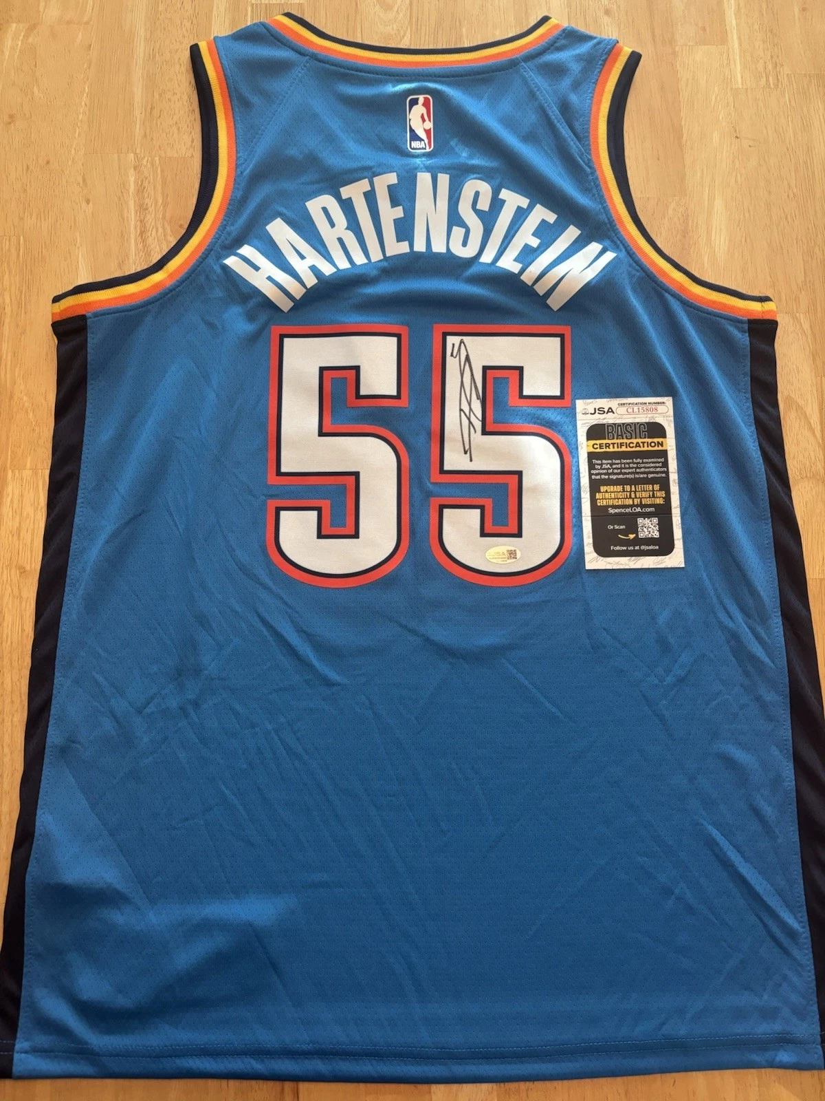 Isaiah Hartenstein Signed Autographed Oklahoma City Thunder Jersey Jsa Coa