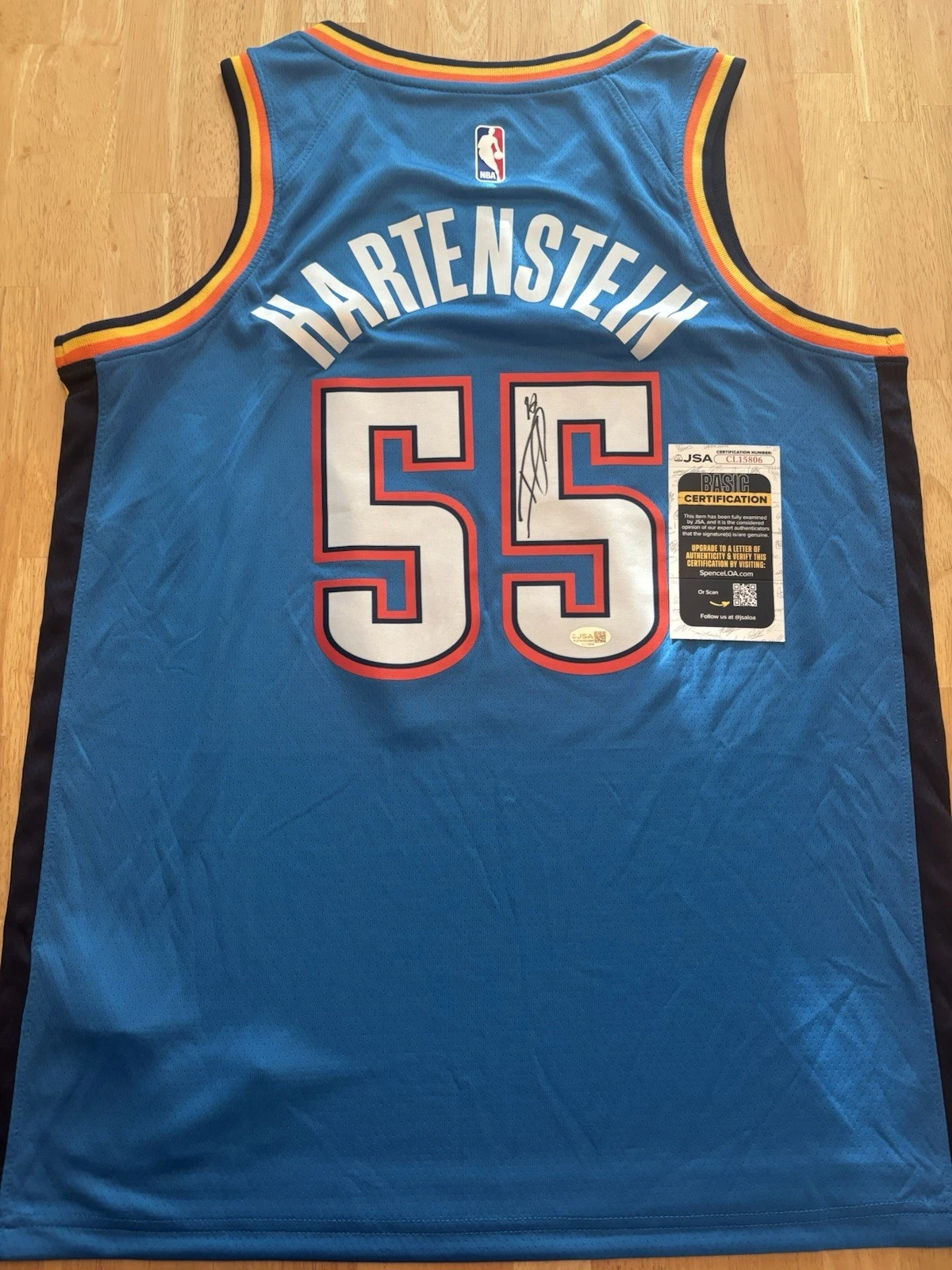 Isaiah Hartenstein Signed Autographed Oklahoma City Thunder Jersey Jsa Coa