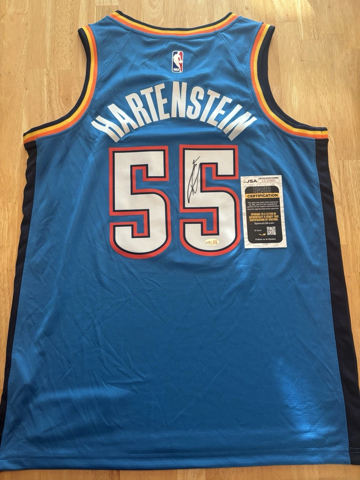 Isaiah Hartenstein Signed Autographed Oklahoma City Thunder Jersey Jsa Coa