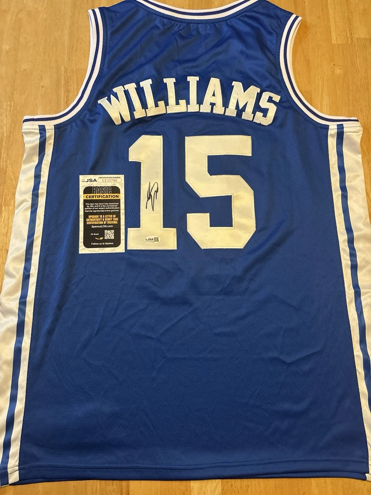 Mark Williams Signed Autographed Duke Blue Devils Jersey. Jsa Coa. Phx Suns