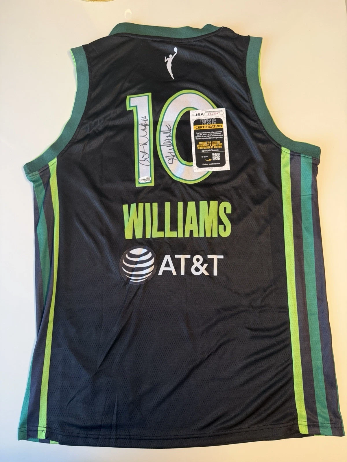 Courtney Williams Minnesota Lynx Autographed Jersey Inscribed Studbudz JSA COA