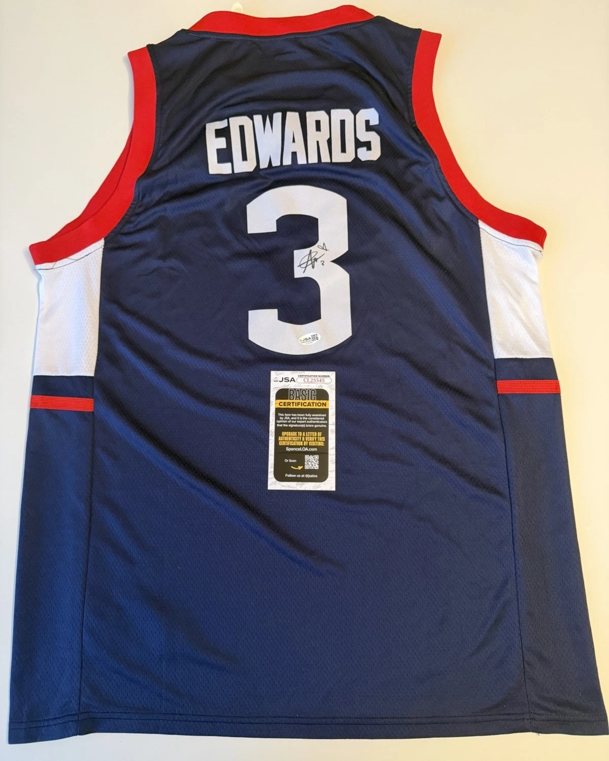 Aaliyah Edwards UConn Huskies Autographed Jersey WNBA JSA COA