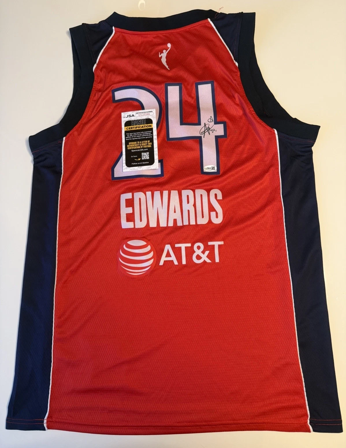 Aaliyah Edwards Washington Mystics Autographed Jersey JSA COA