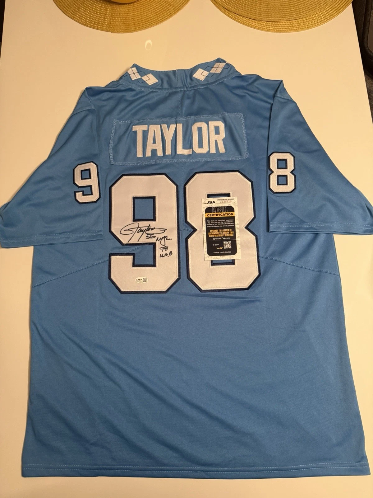 Lawrence Taylor North Carolina Tar Heels Autographed Jersey Inscribed JSA COA
