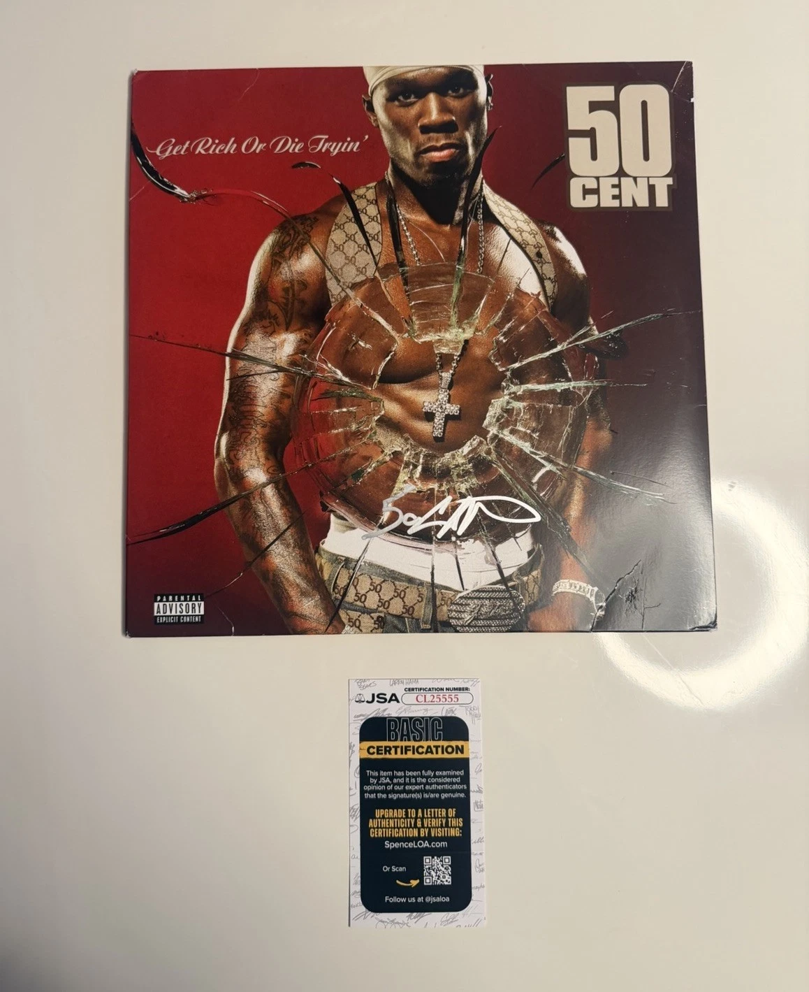 50 Cent Rapper Autographed “Get Rich Or Die Tryin” Album Vinyl LP Record JSA COA