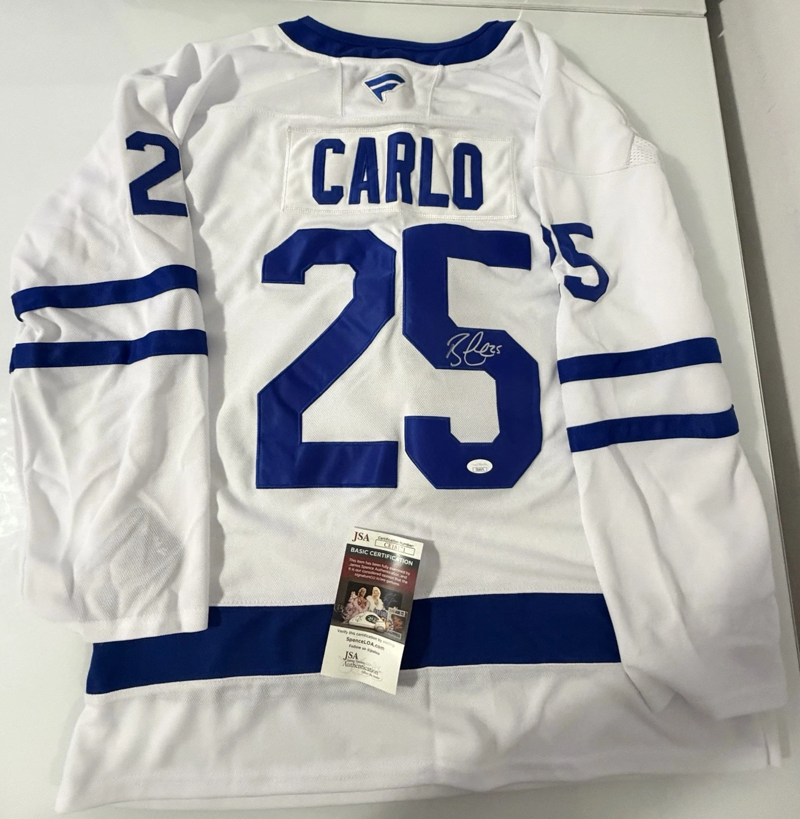 Brandon Carlo Signed Autographed Toronto Maple Leafs Jersey JSA COA