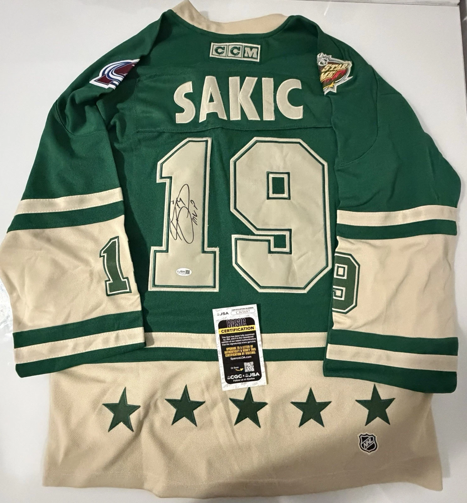 Joe Sakic Autographed Signed 2004 All Star Game Jersey With ASG MVP Inscription