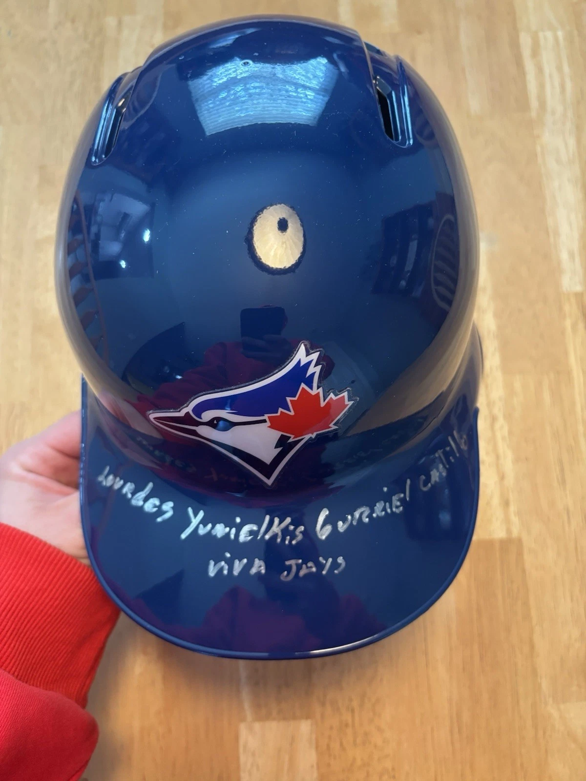 Lourdes Gurriel Jr. Autographed Inscribed Toronto Blue Jays Helmet. Beckett Coa