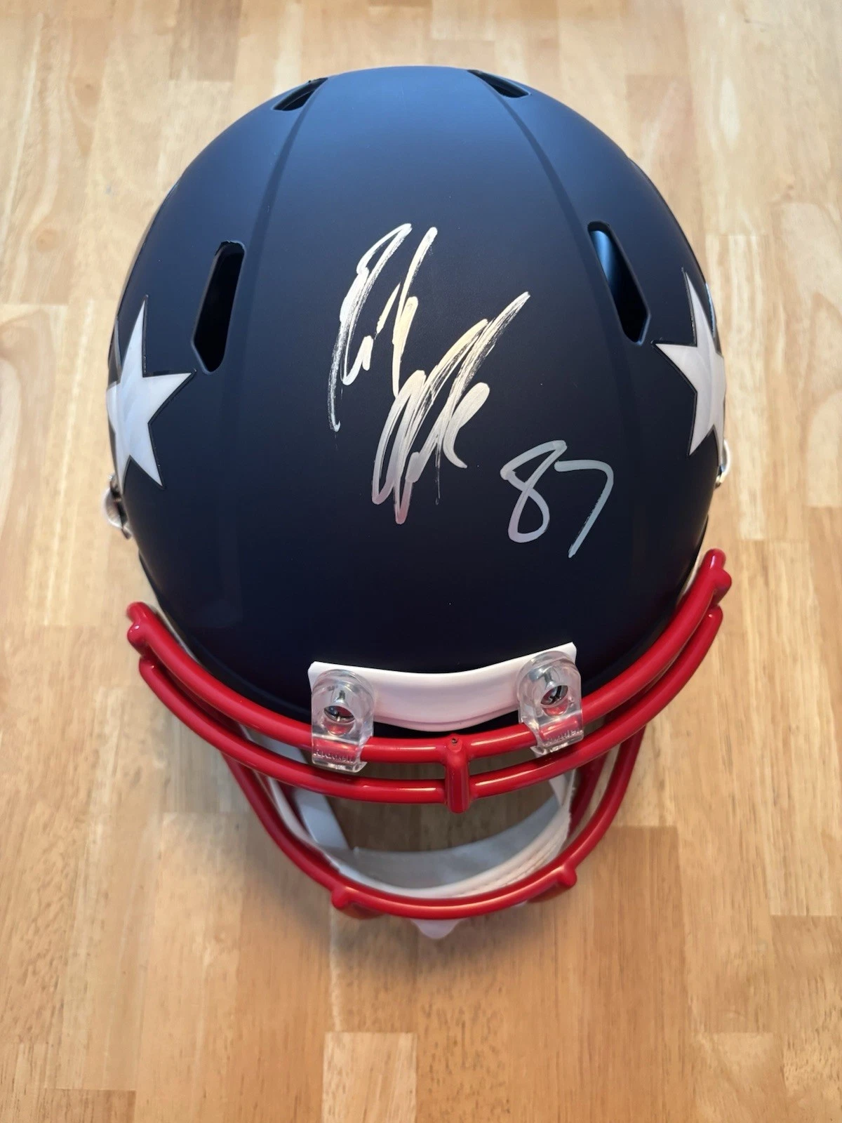 Rob Gronkowski Signed Autographed Full Size Speed Rep Helmet. Patriots. JSA Coa