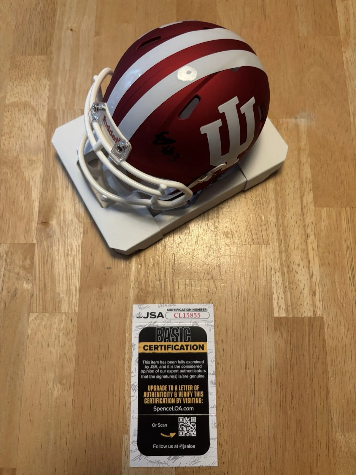 ELIJAH SARRATT SIGNED Mini Helmet JSA COA INDIANA HOOSIERS CHAMPS. JSA Coa