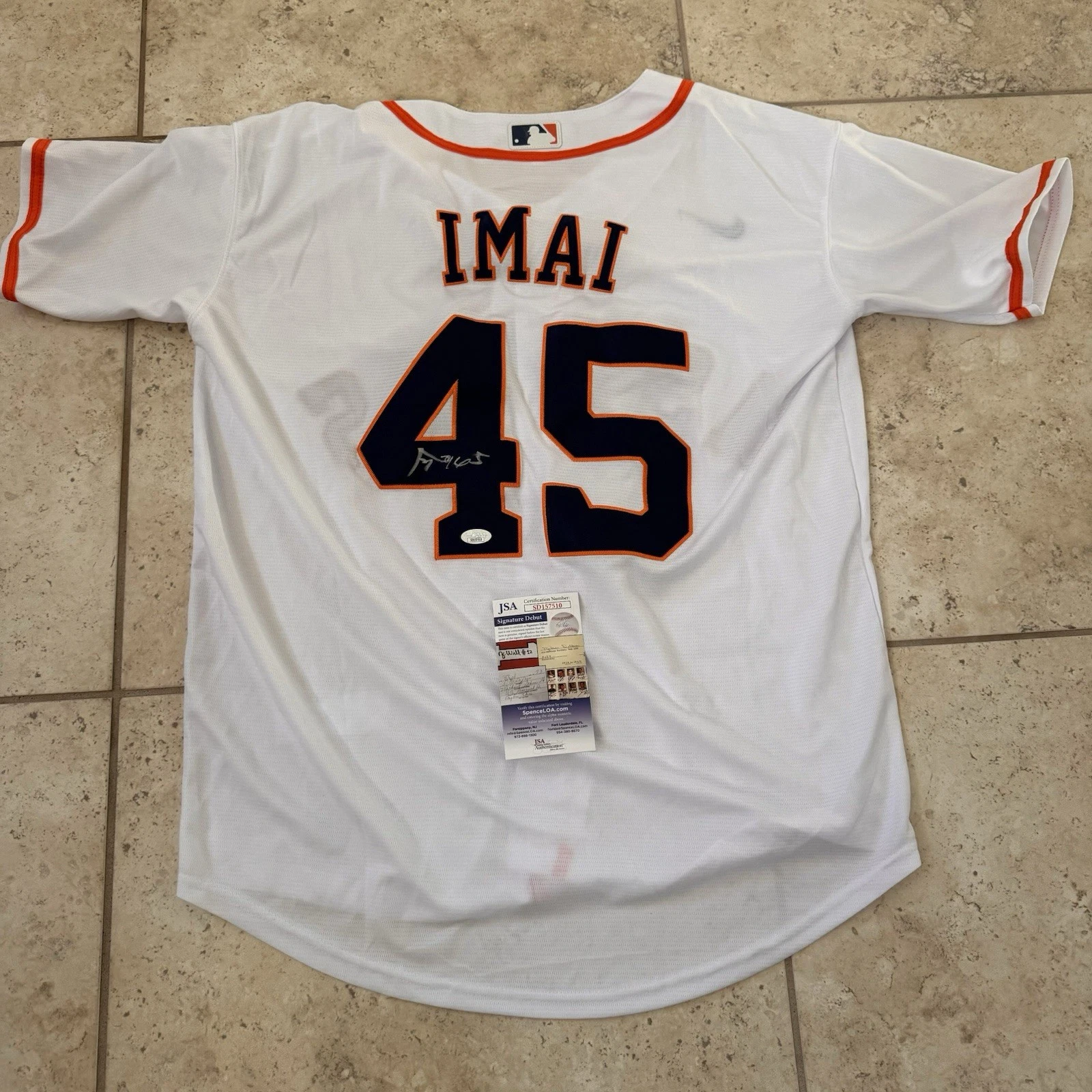 Tatsuya Imai Houston Astros Autographed Signed  Jersey . Rare!!!!. JSA Certified