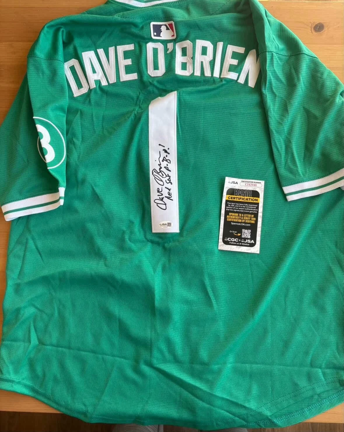 Dave O'Brien Autographed Signed Boston Red Sox Jersey JSA COA Inscribed ￼