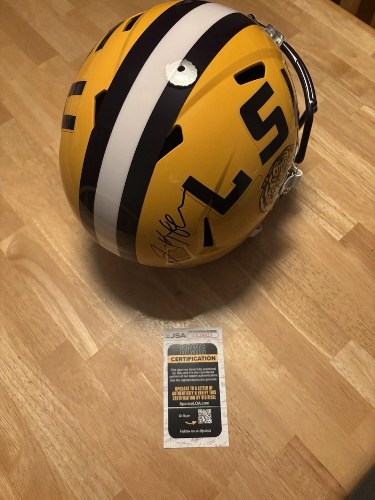 LANE KIFFIN LSU TIGERS SIGNED FULL SIZE HELMET AUTOGRAPHED REPLICA JSA COA