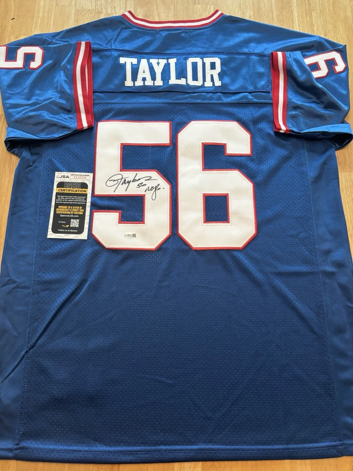 Lawrence Taylor New York Giants Autographed Jersey SB Champs JSA COA