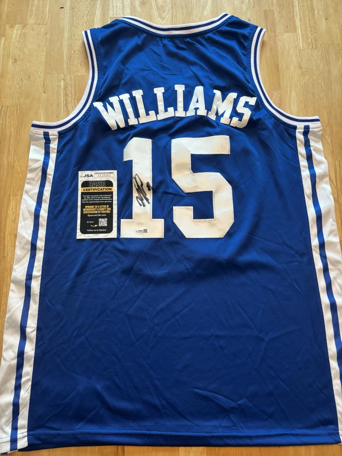 Mark Williams Signed Autographed Duke Blue Devils Jersey. Jsa Coa. Phx Suns