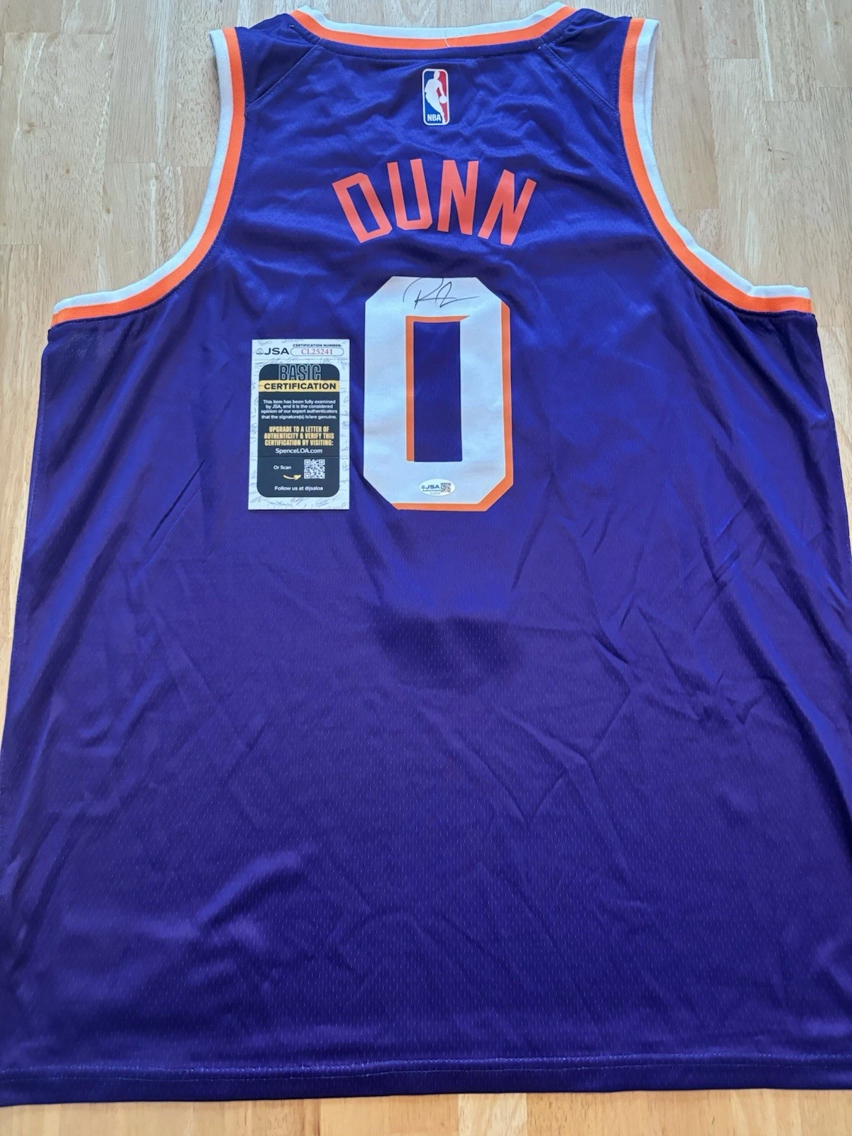 Ryan Dunn Signed Autographed Phoenix Suns City Connect Jersey JSA COA