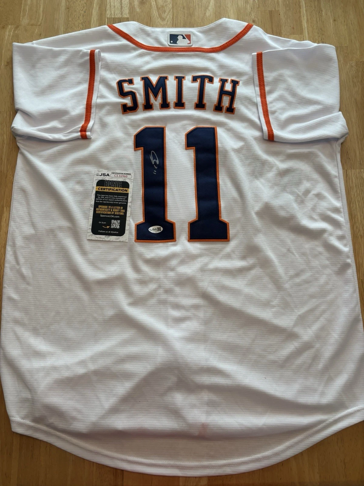 Cam Smith Houston Astros Signed Autographed Jersey. JSA Coa