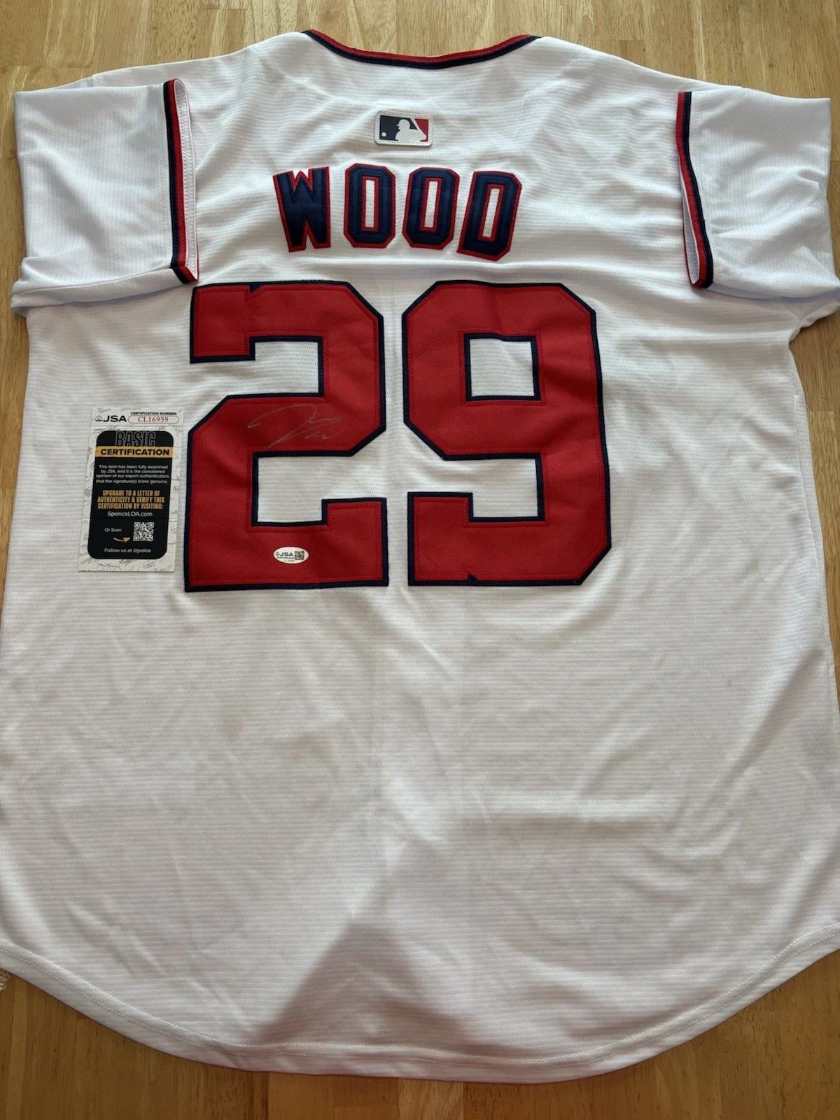 James Wood Signed Autographed Washington Nationals Jersey JSA COA Certified