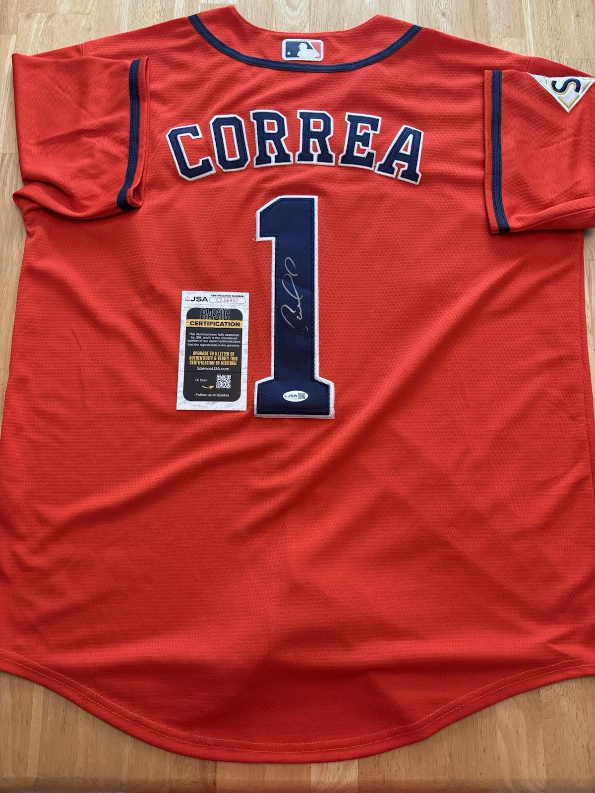 Carlos Correa Houston Astros Autographed Signed Jersey JSA Certified