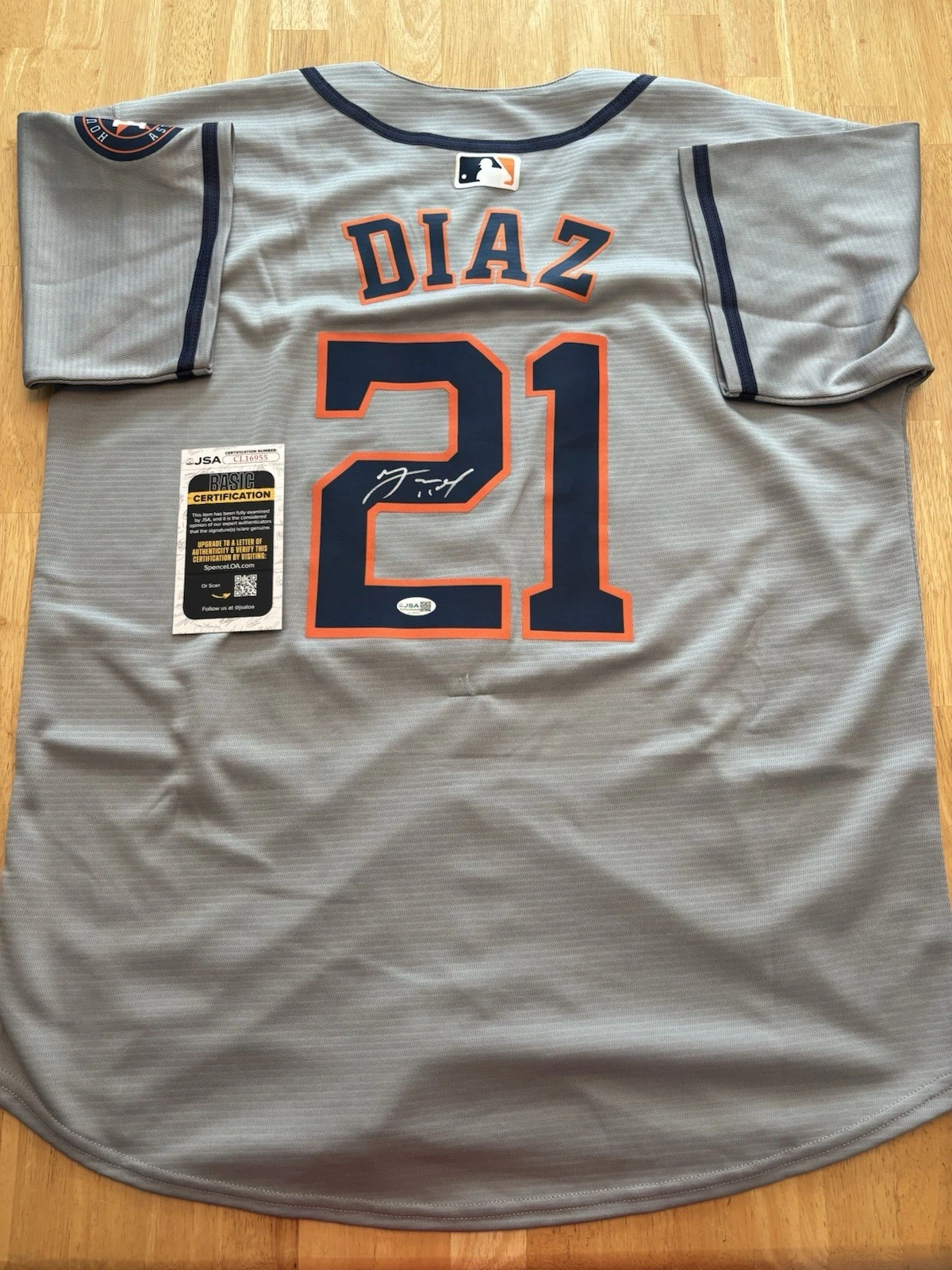 Yainer Diaz Signed Autographed Houston Astros Jersey JSA COA