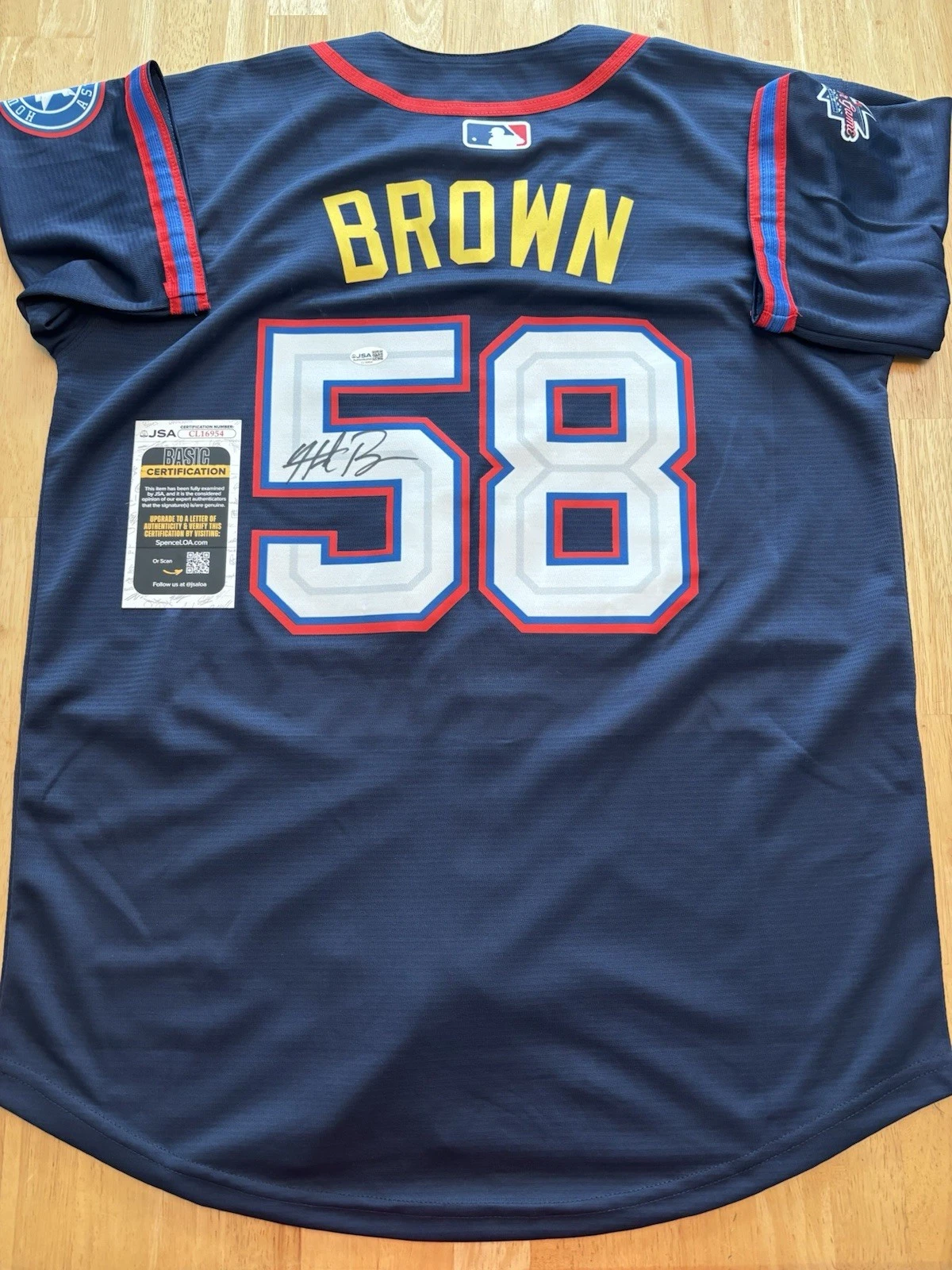Hunter Brown Signed Autographed 2025 All Star Game Jersey. JSA. Houston Astros