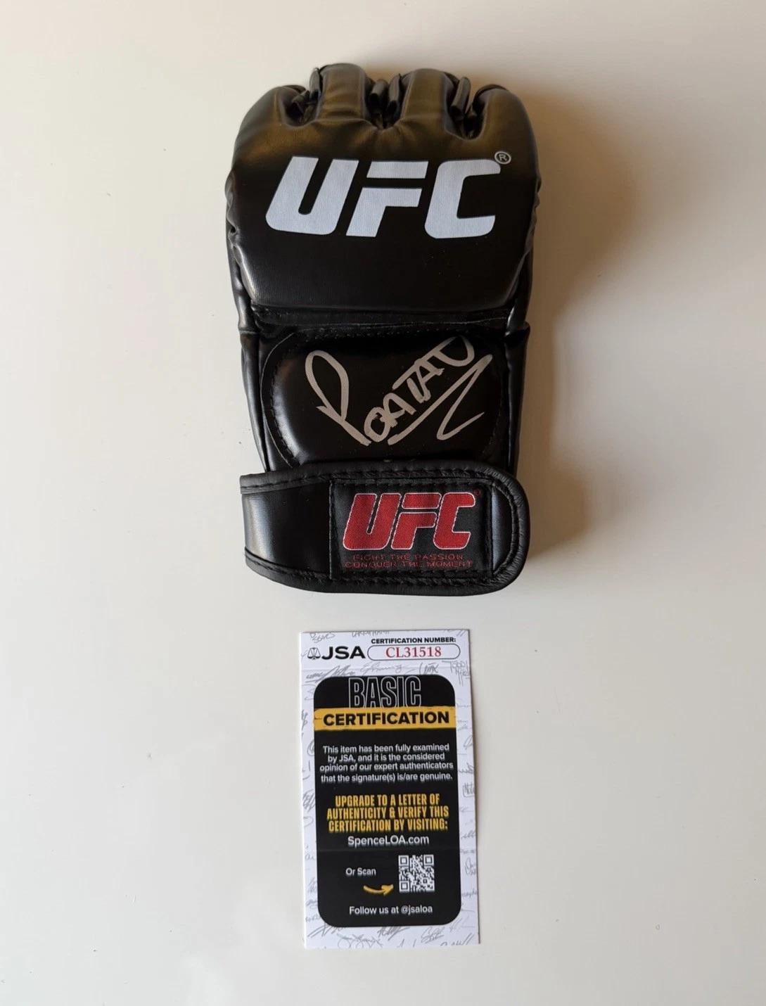 Alex Pereira Fighter Autographed UFC Glove “Poatan” Champ JSA COA