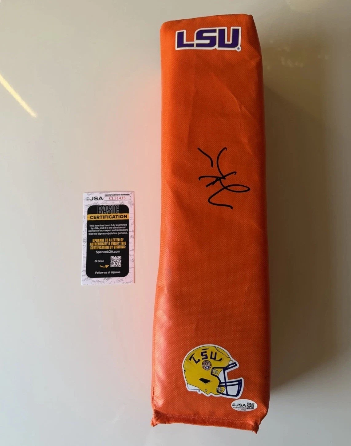 Lane Kiffin LSU Tigers Autographed Pylon NCAA Football Coach JSA COA