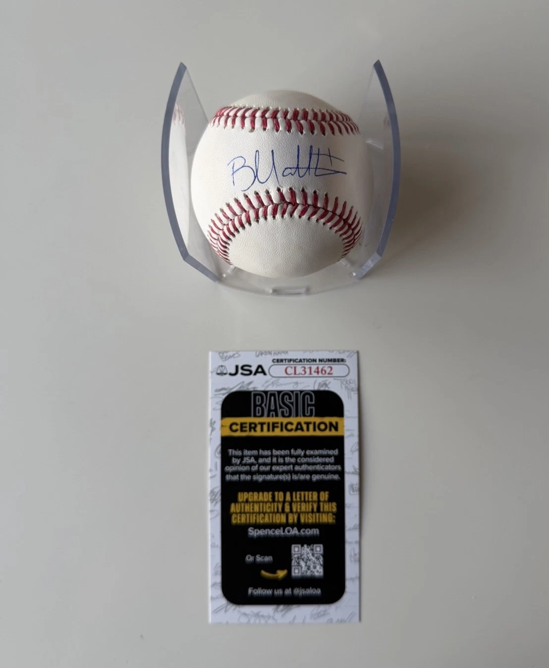 Brice Matthews Houston Astros Autographed MLB Baseball JSA COA