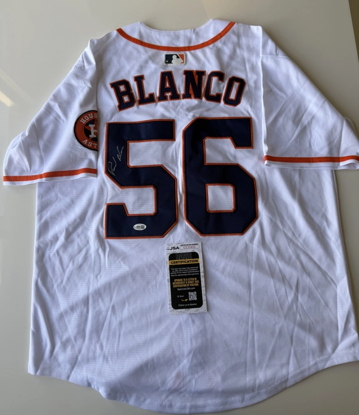 Ronel Blanco Houston Astros Autographed Jersey JSA COA