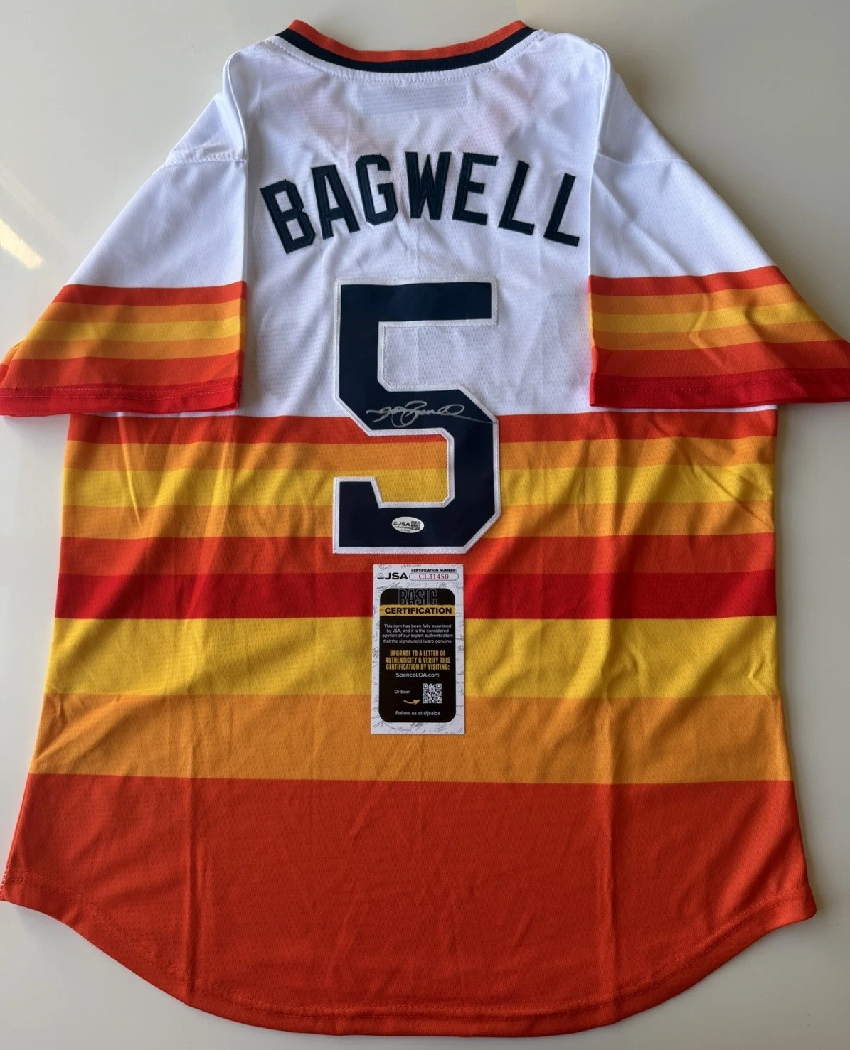 Jeff Bagwell Houston Astros Autographed Jersey HOF JSA COA