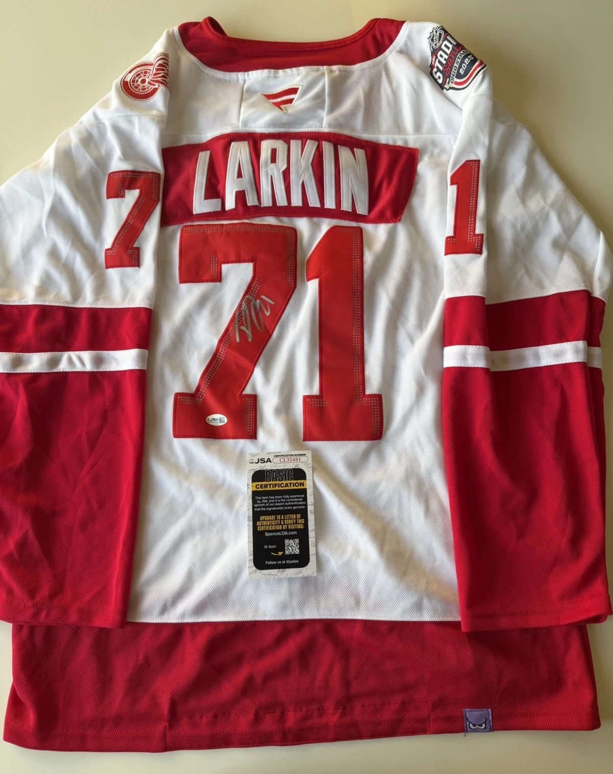 Dylan Larkin Detroit Red Wings Autographed Jersey Rare JSA COA