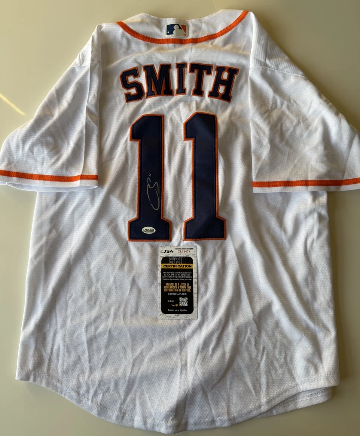 Cam Smith Houston Astros Autographed Jersey Star JSA COA