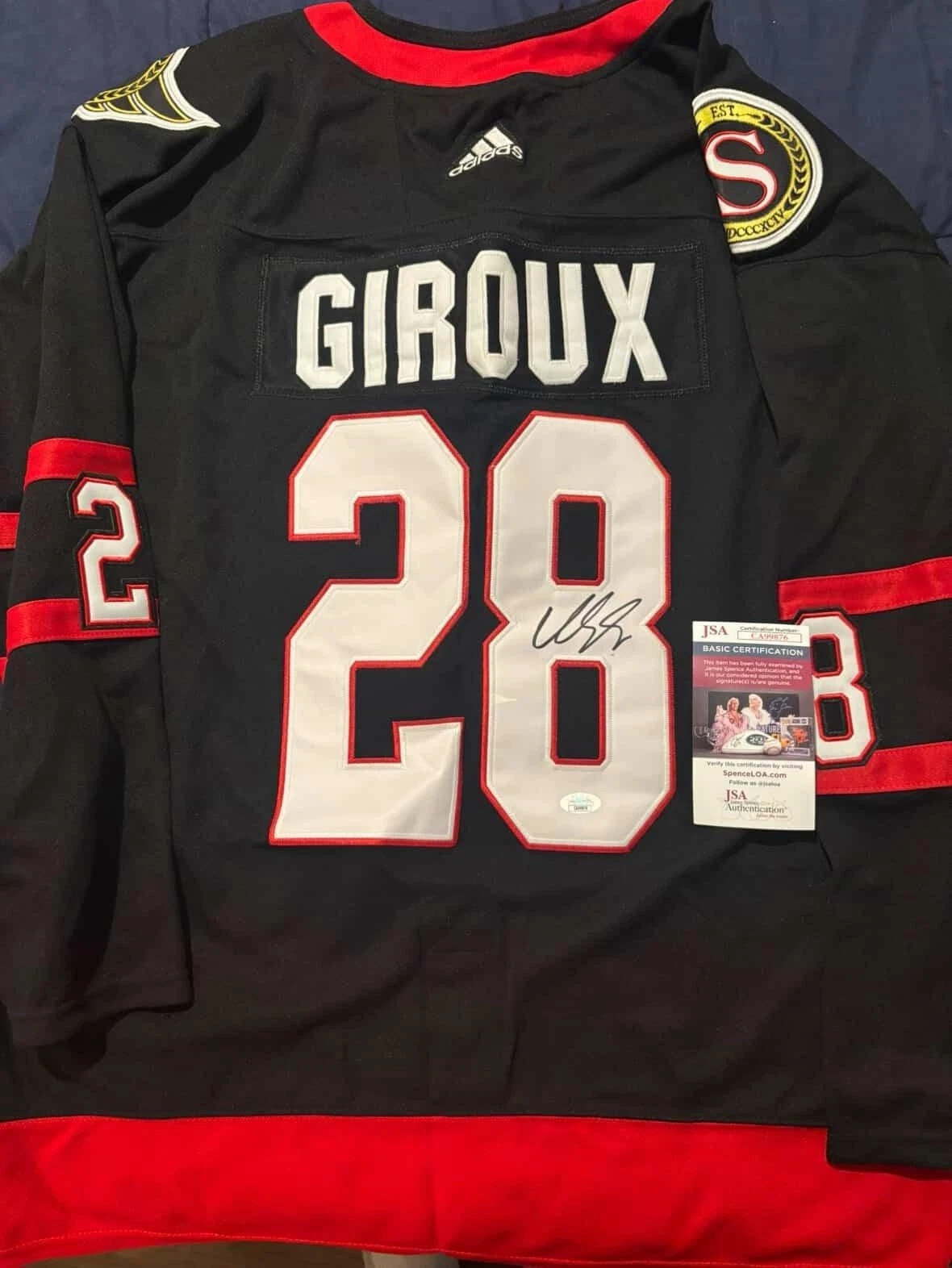 Claude Giroux Autographed Signed Ottawa Senators Jersey JSA COA