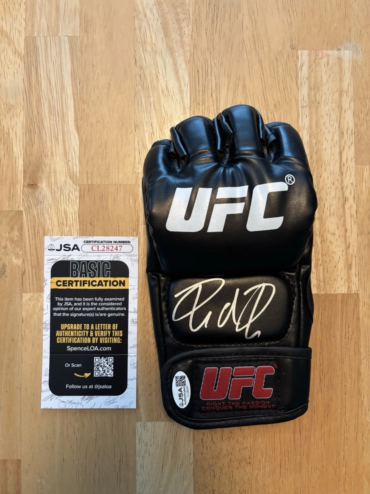 REINIER DE RIDDER signed autographed UFC Fight Glove RDR. Jsa Coa