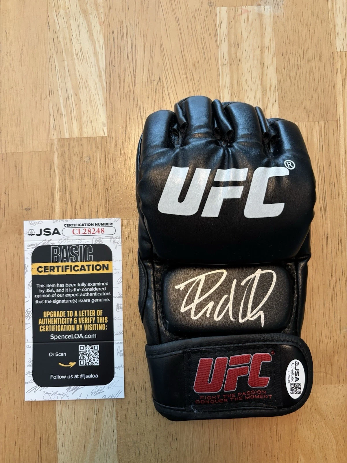 REINIER DE RIDDER signed autographed UFC Fight Glove RDR. Jsa Coa