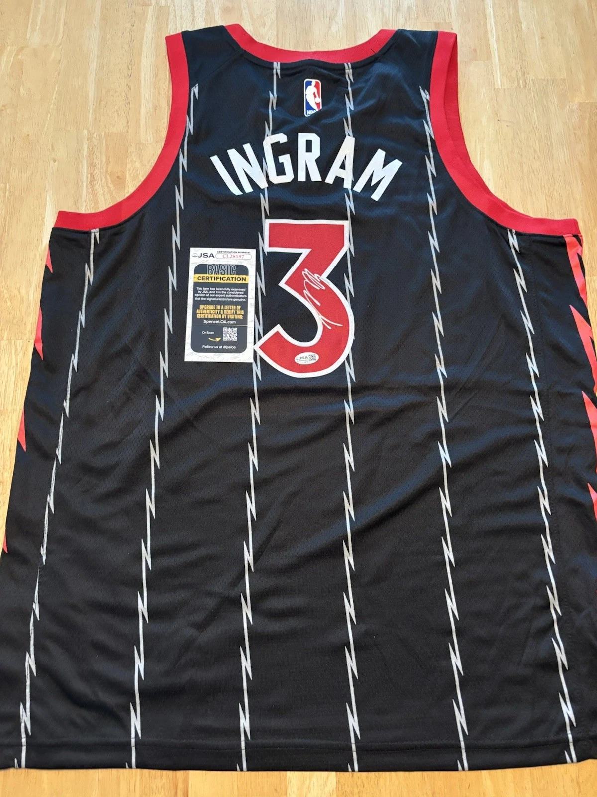 BRANDON INGRAM signed autographed TORONTO RAPTORS Jersey. JSA Coa Rare