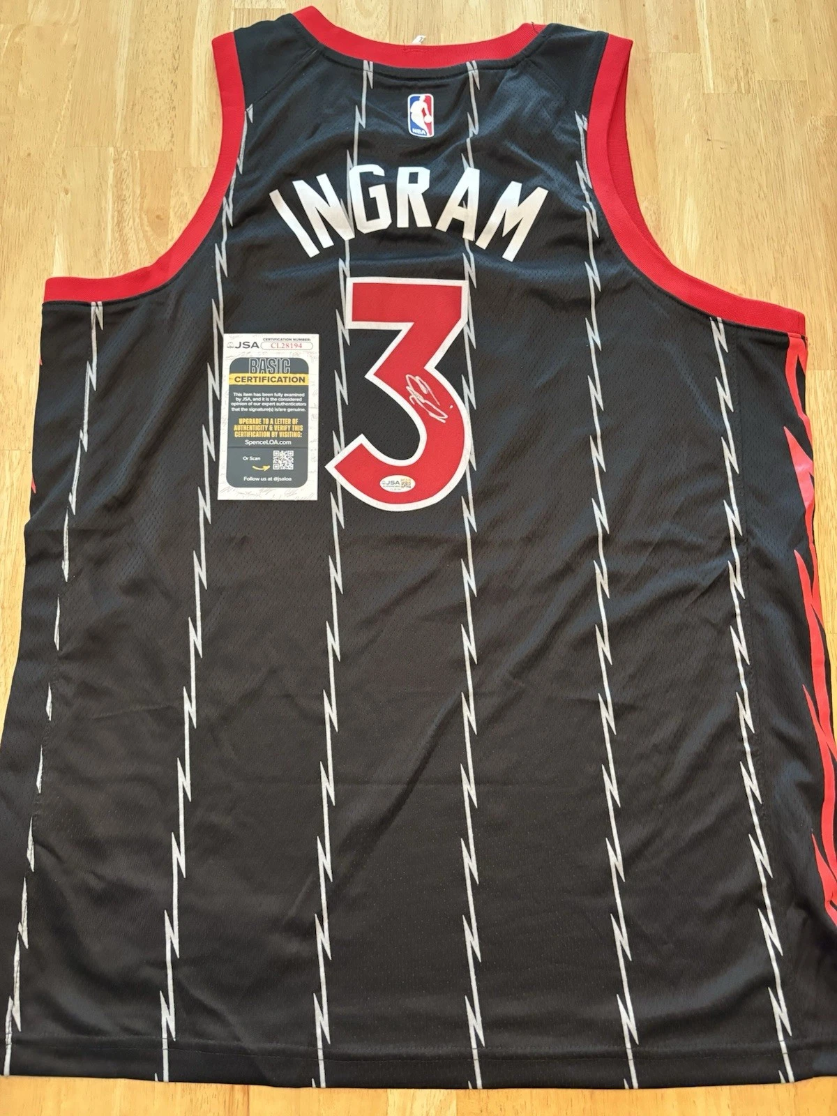 BRANDON INGRAM signed autographed TORONTO RAPTORS Jersey. JSA Coa Rare