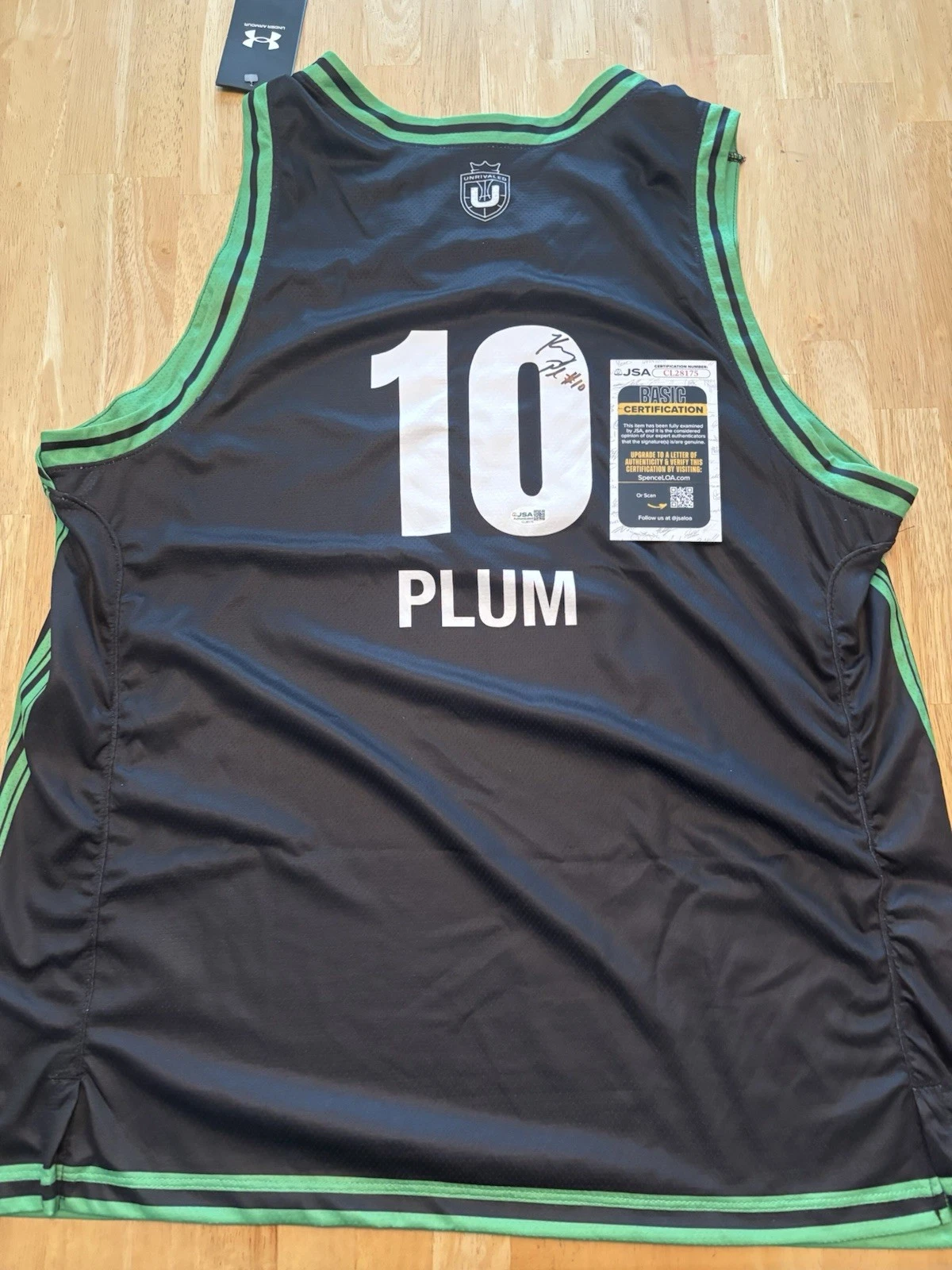 Kelsey Plum  Under Armour Unrivaled Phantom Signed Autographed Jersey. Jsa Coa
