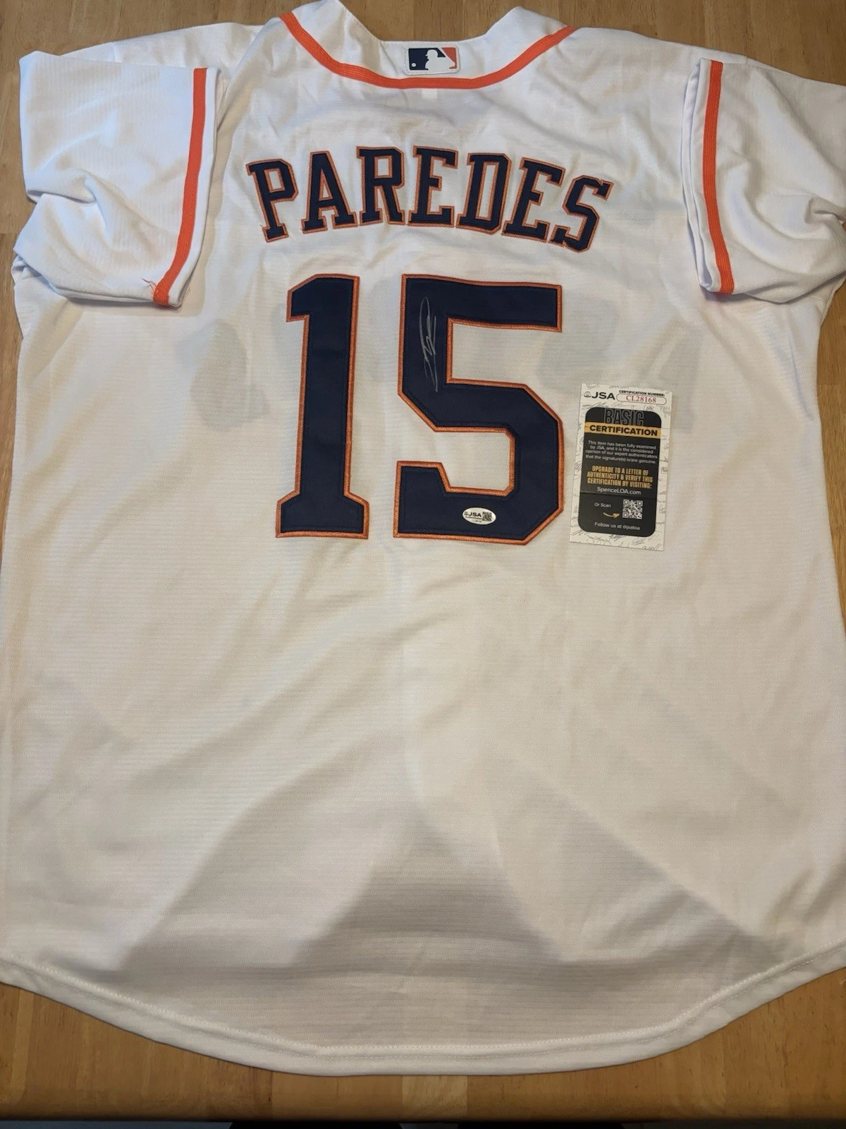 Isaac Paredes Houston Astros Autographed Jersey JSA Certified