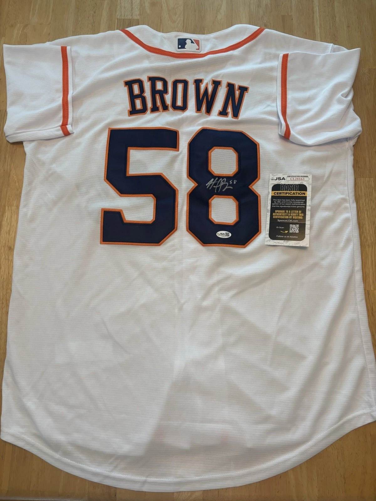 Hunter Brown Signed Autographed Houston Astros Jersey. JSA Coa. All Star
