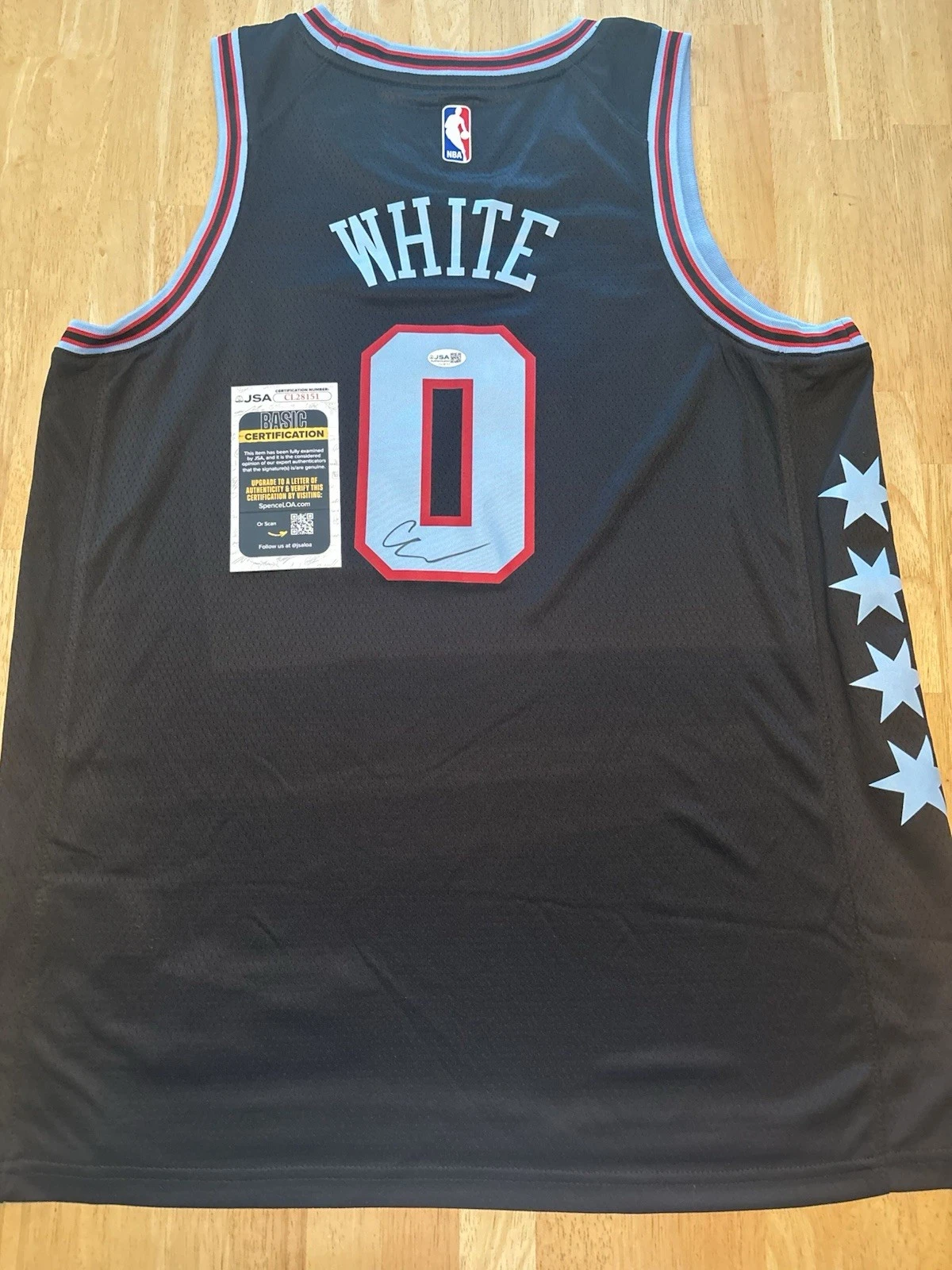 Coby White Signed Autographed Chicago Bulls City Connect Jersey JSA Coa.