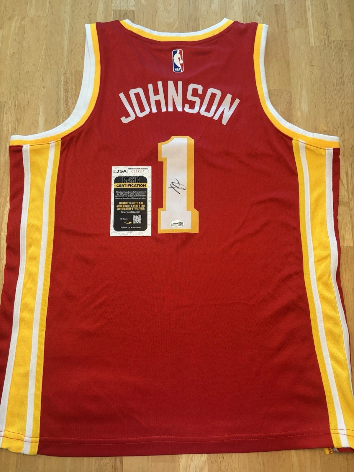 JALEN JOHNSON signed autographed ATLANTA HAWKS Jersey. Jsa Coa. All Star