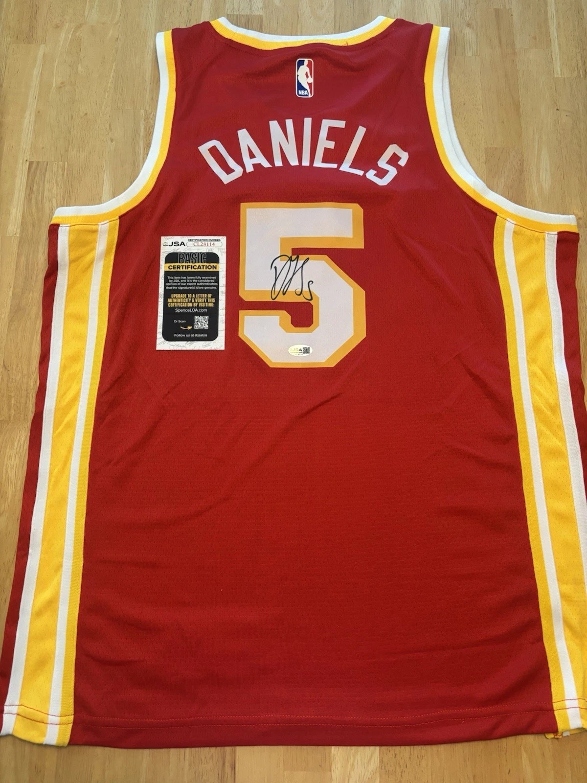 Dyson Daniels Signed Autographed Atlanta Hawks Jersey JSA COA
