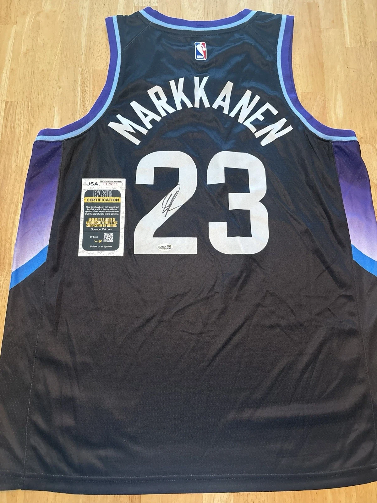 Lauri Markkanen Utah Jazz Autographed Signed Jersey JSA COA