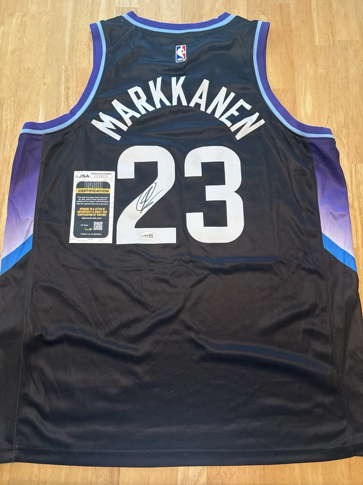 Lauri Markkanen Utah Jazz Autographed Signed Jersey JSA COA
