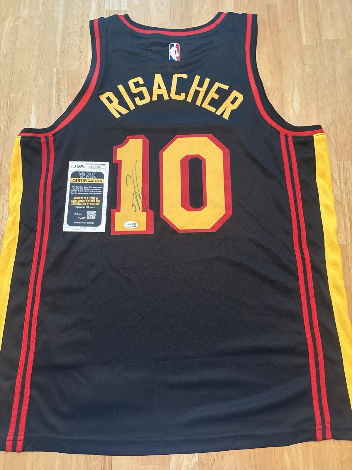 ZACCHARIE RISACHER signed autographed ATLANTA HAWKS Jersey Jsa  Coa.